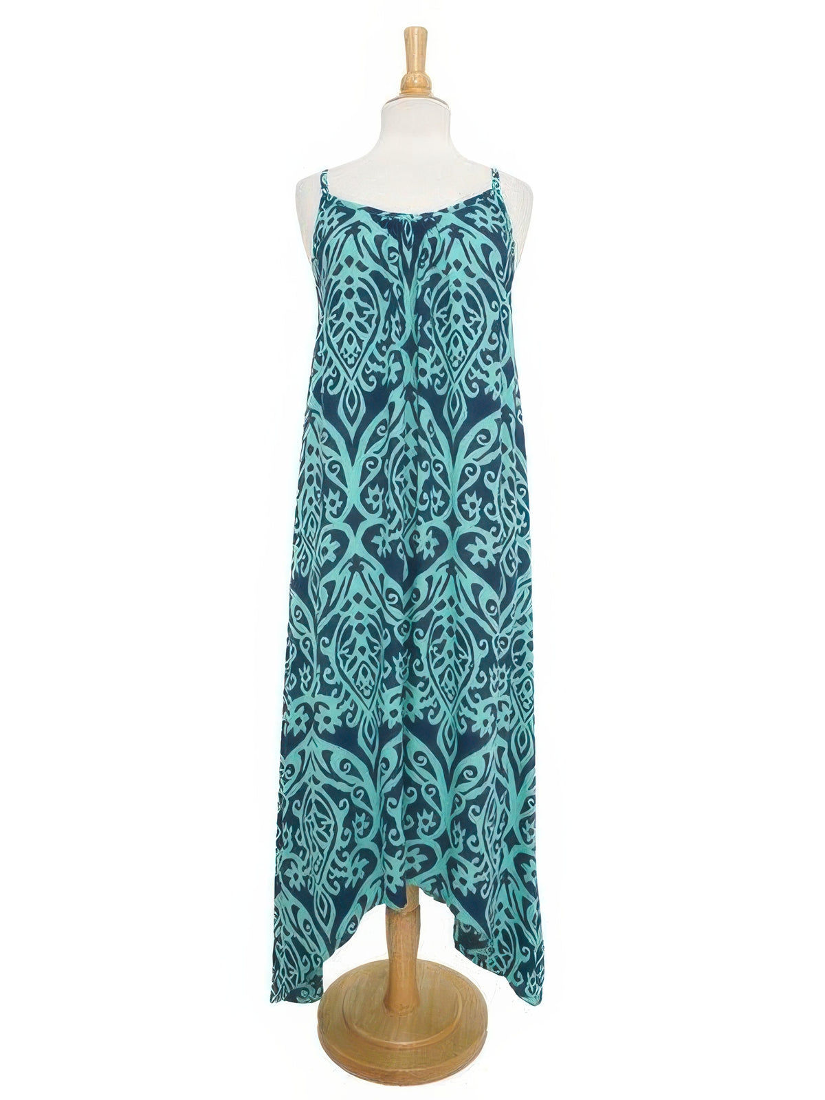 Napua Collection Honolulu - Zen Turquoise Rayon Keyhole Back Maxi Dress