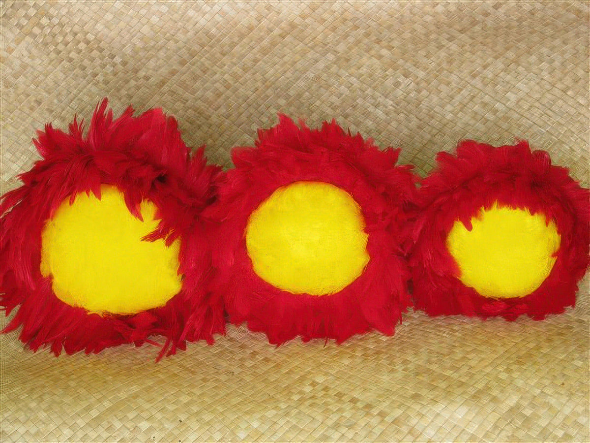 Uli`Uli Feather Cap Red / Yellow