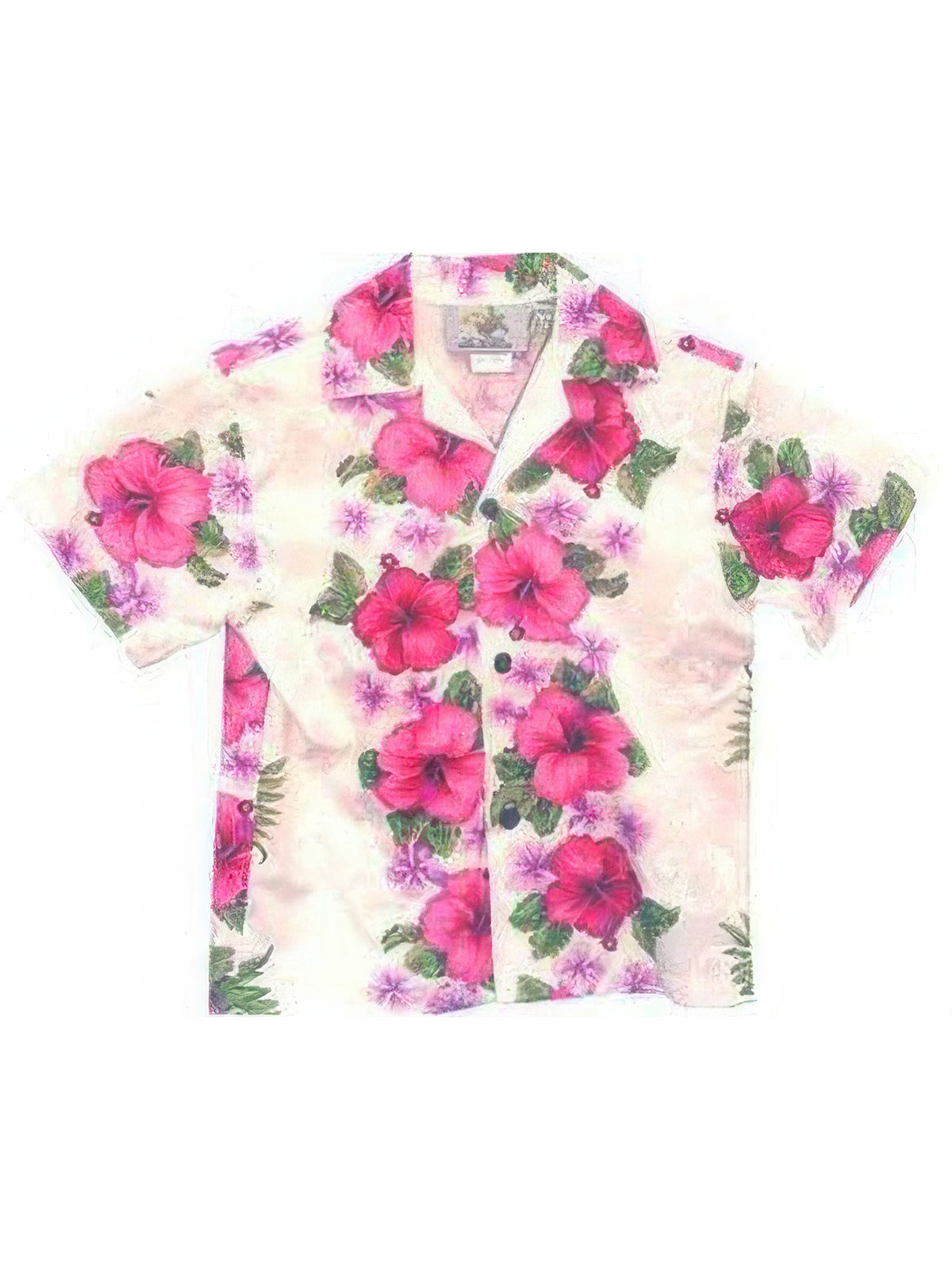 Two Palms - Plumeria Panel White Cotton Boys Hawaiian Shirt