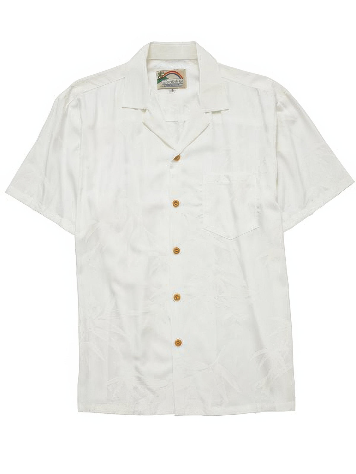 Paradise Found - Bamboo Print White Rayon Men's Hawaiian Shirt