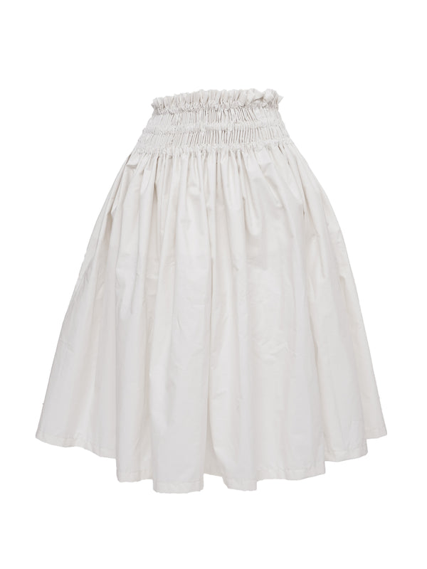 Ka Makani - Solid White Poly Cotton Hula Pau Skirt / 3 Bands