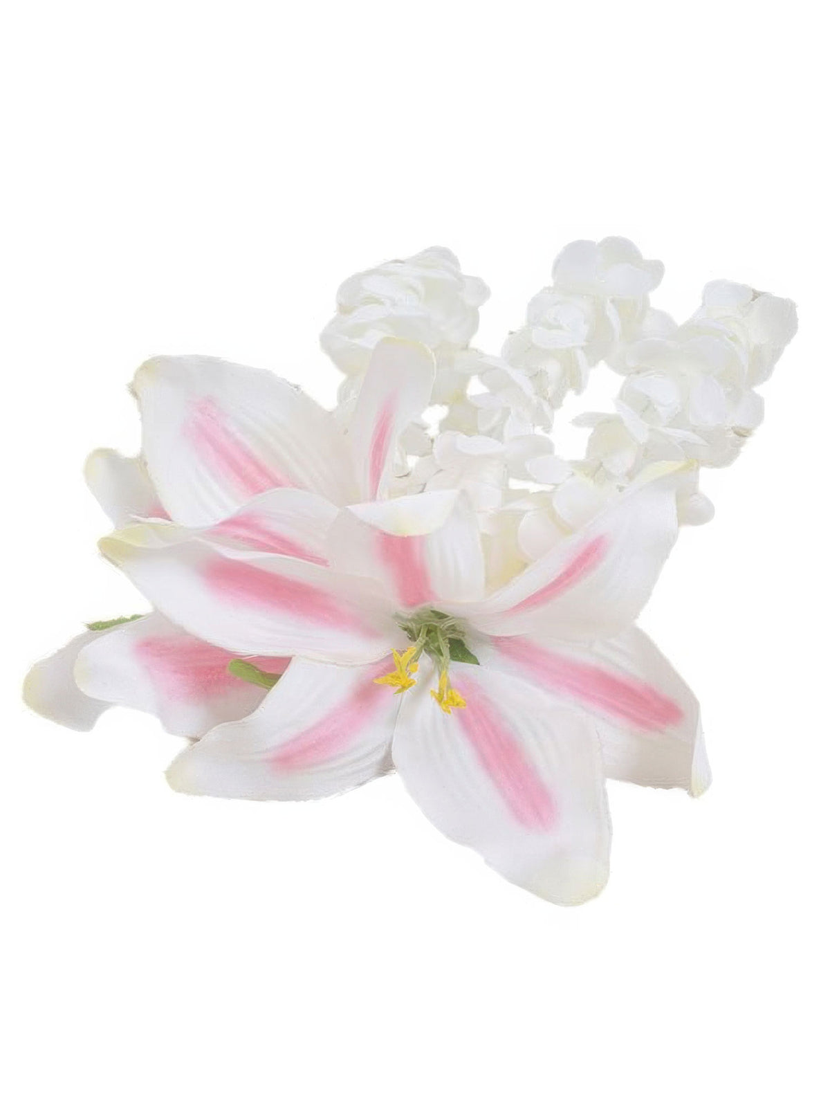 Ka Makani - Pink Lily with Pikake Hair Clip 7"x 6"