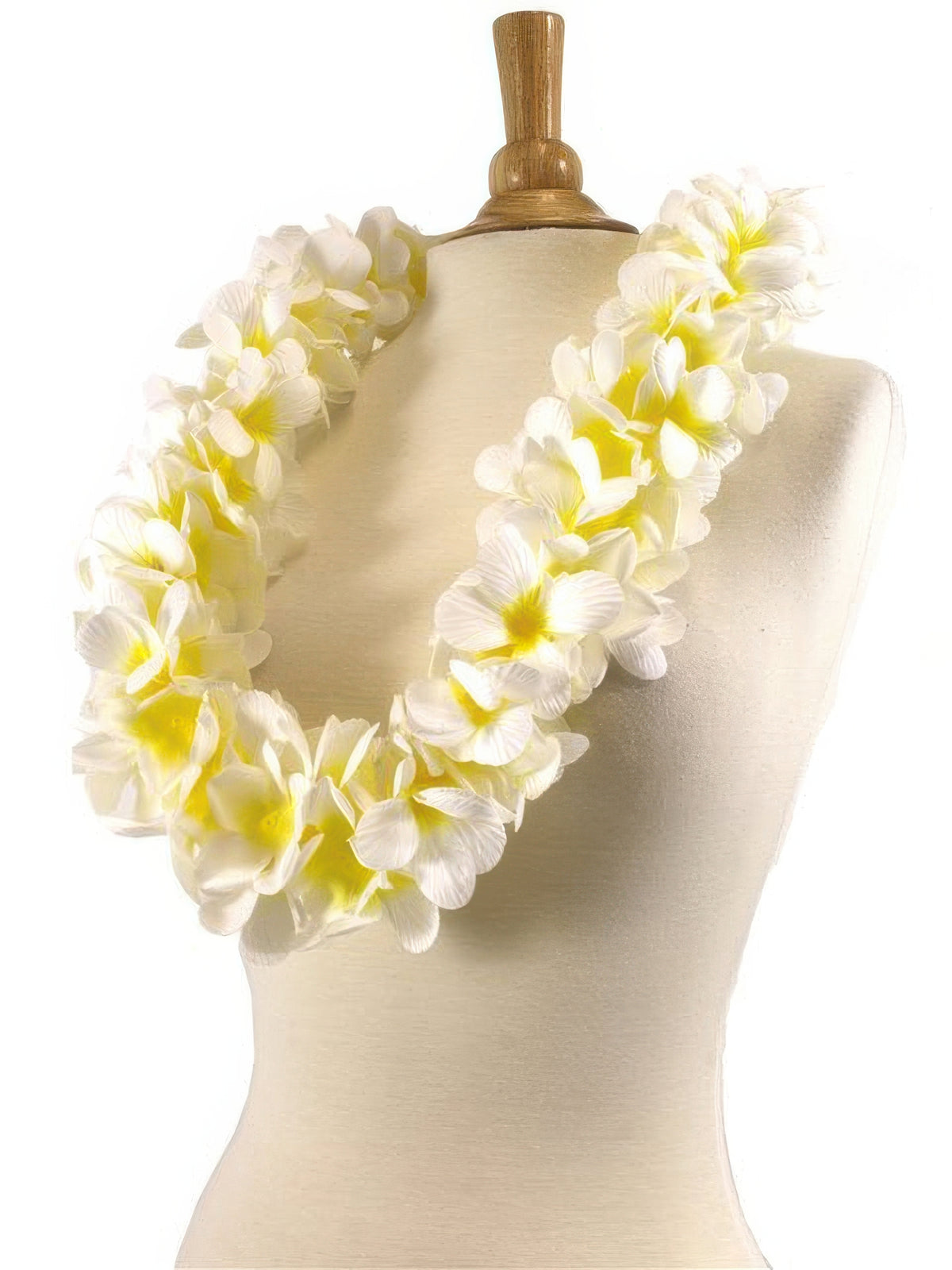 Ka Makani - White & Yellow Aloha Plumeria Double Lei